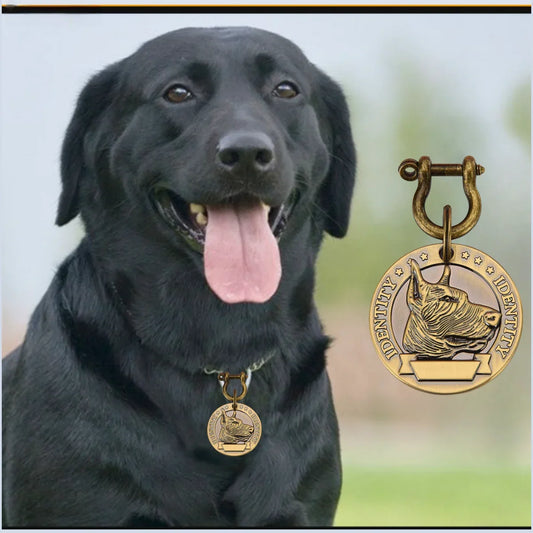 VIP Customizable Engraved Pets ID Tag for Dog Cat Bronze Nameplate Tags Personalized Address Number Dogs Collar ID Pendant
